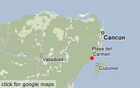 map of Playa del Carmen and the Riviera Maya