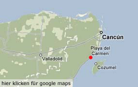 map of Playa del Carmen and the Riviera Maya