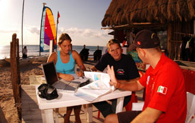 picture of dive theory class with Scuba Libre